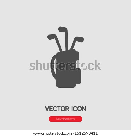 Golf bag icon vector. Golf bag symbol. Linear style sign for mobile concept and web design. Golf bag symbol illustration. Pixel vector graphics - Vector.