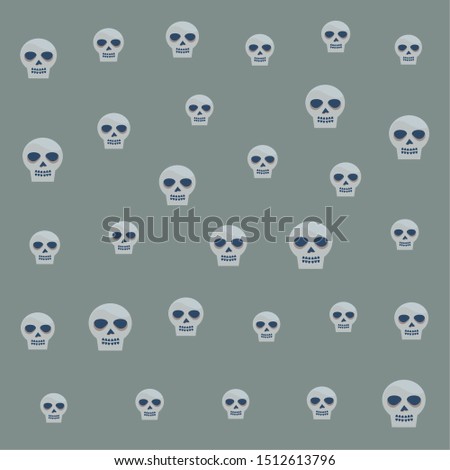 halloween skulls heads pattern background vector illustration design