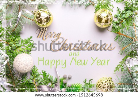 Beautiful greeting card for Christmas and New Year celebration
