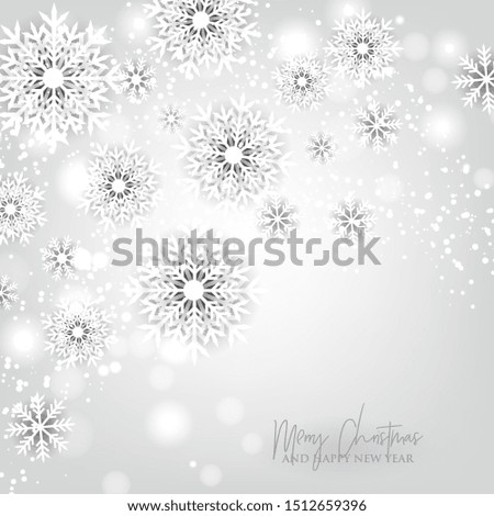 Snowflake Christmas party invitation paper cut Winter holiday greeting card