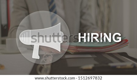 Hiring concept illustrated by a picture on background