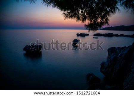 Amazing landscape in Greece at the sunset