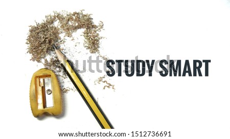 Image of pencil and sharpener with wording "study smart"