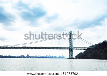 George Washington Bridge, NY panorama over Hudson