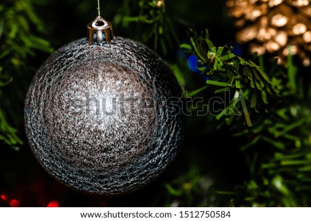 Photo of Christmas decorations. Christmas balls. Colorful decorations.