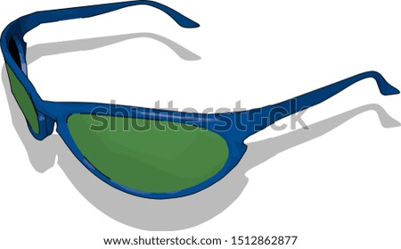 Blue sunglasses, illustration, vector on white background.