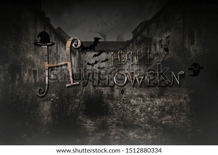 Happy Halloween Text banner Spooky Night backdrop