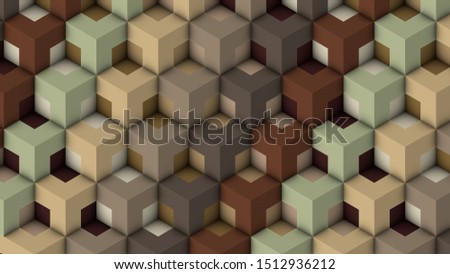 Isometric Patterns 7. Bricks 3D Pattern. 3D Rendering. Colorful 3d Patterns.