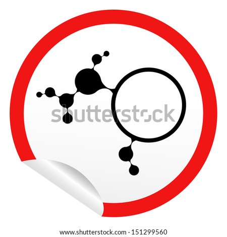 sticker icon web button with DNA molecule structure draw. EPS10 illustration 