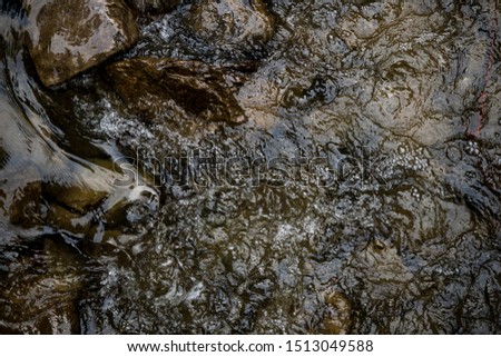 Texture of flowing water. Background image of a mountain river