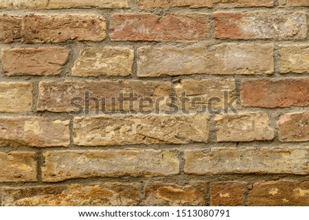 old house brick wall close up