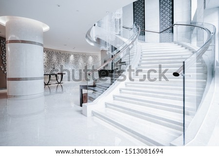 Spiral staircase inside building, Modern spiral staircase, Luxurious interior staircase, Home stair symbol, Modern stairs, Communicating element house Royalty-Free Stock Photo #1513081694