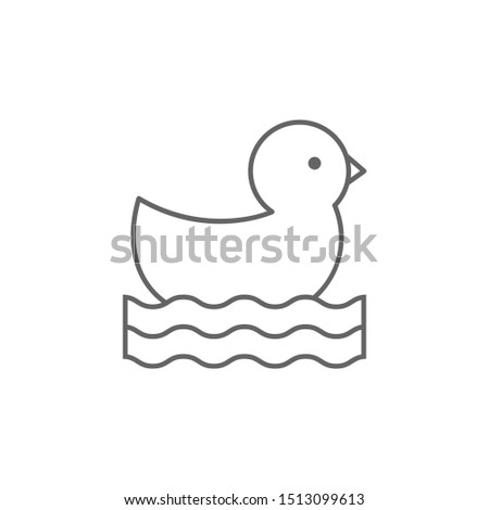 Rubber duck icon. Element of swimming poll thin line icon