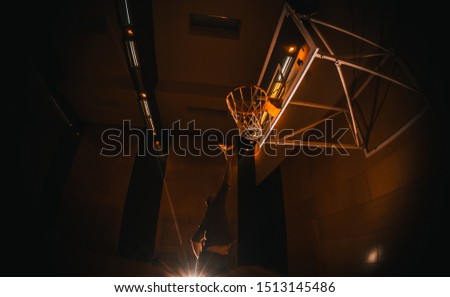 basketball player plays in the hall
