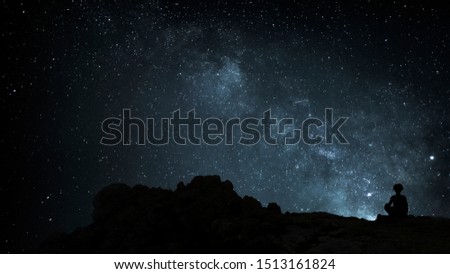 Woman watching the Milky Way
