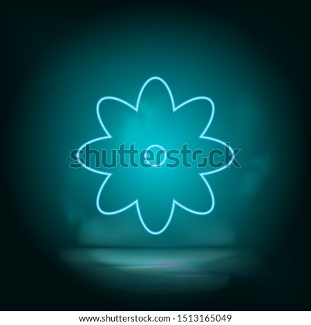 Flower blue neon vector icon. Simple element illustration from map and navigation concept. Flower blue neon vector icon. Real estate concept vector illustration.