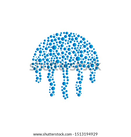 jellyfish icon dots  design illustration