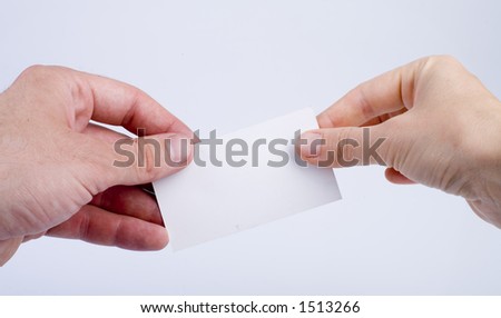 hands and  card