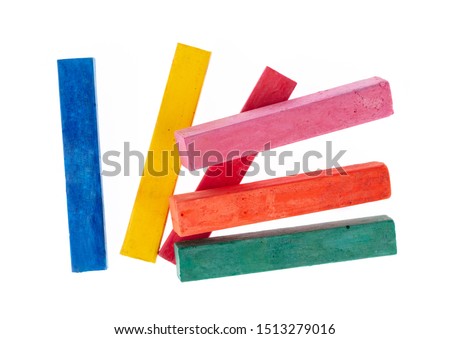Colorful chalk pastels isolated on white background