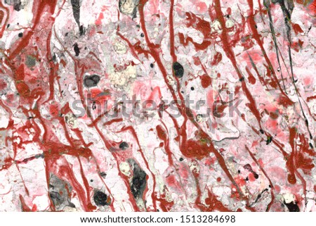 abstract background and texture of diagonal soft red, gray, black and gold lines, splashes, spots and patterns