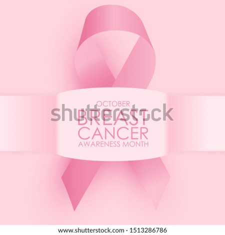 October Breast Cancer Awareness Month Concept Background. Pink Ribbon Sign. Vector illustration EPS10