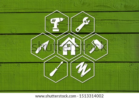 Do-it-yourself icon on wooden board
 Royalty-Free Stock Photo #1513314002