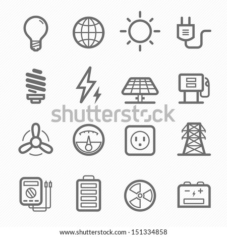 Power symbol line icon on white background vector illustration Royalty-Free Stock Photo #151334858
