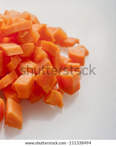 cut carrot on white background 