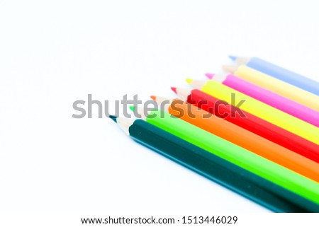Colorful Pencils Isolated on White Background