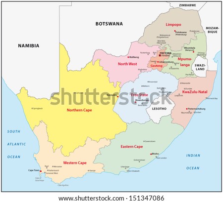 south africa administrative map