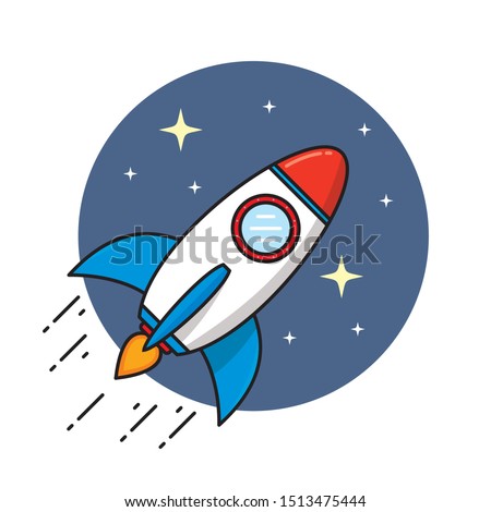 Rocket vector illustration isolated on white background. Rocket clip art