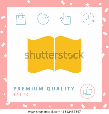 Open book icon. Graphic elements for your design