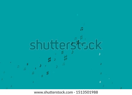 Light Blue, Green vector texture with musical notes. Decorative design in abstract style with music shapes. Modern design for wallpapers.