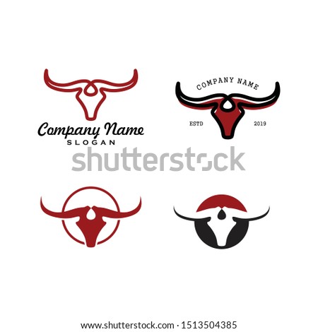 Set Bundle Simple Line Buffalo logo vector icon. bull fight bison with mountain on head face. Silhouette art classic modern look. shirt cloth apparel graphic, game, smart phone app, brand. Quiet, calm