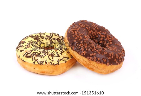 donuts on a white background