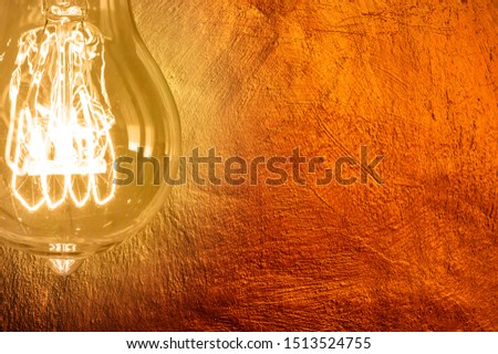 Light bulbs on golden background for high resolution wallpaper