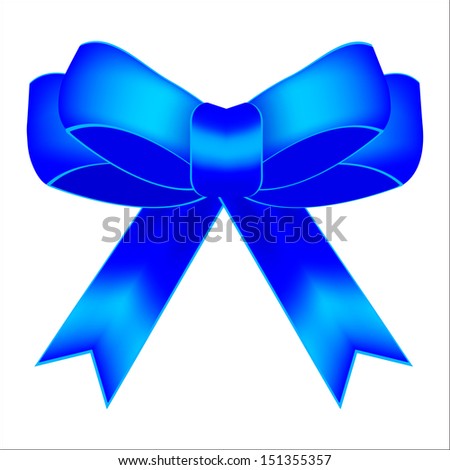 Blue-ribbon bow 
