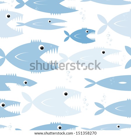 Predatory fishes, seamless pattern for your design