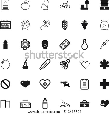 health vector icon set such as: insignia, business, droplet, tube, finger, epilators, wheel, internet, hygiene, seek, loupe, communication, cook, weightloss, olive, target, heat, grape, app, magnify