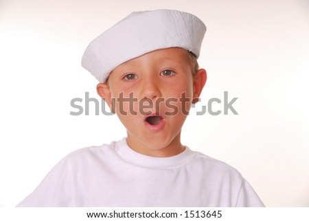 Young boy in a sailor's cap
