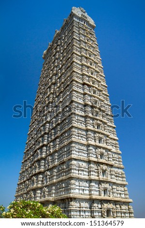 Shiva temple gopura in Murudeshwara, Karnataka, India