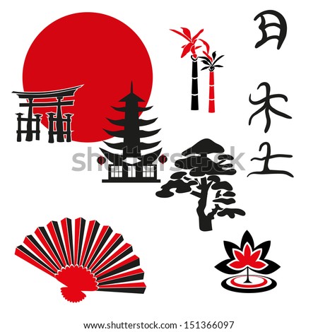 Japanese illustration. vector design elements in the Japanese style