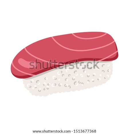 Illustration of Japanese food raw tuna sushi nigiri
