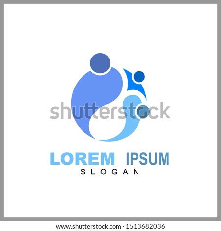 Kids and family/parent logo design vector template