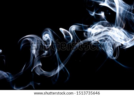 blue smoke isolated on black background