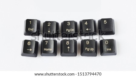 Keyboard 1 2 3 4 5 6 7 8 9 0 arranged with numbers.