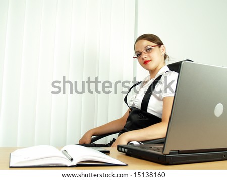 attractive business woman in office