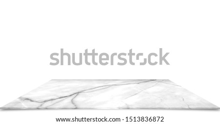 White marble counter Isolated on white background