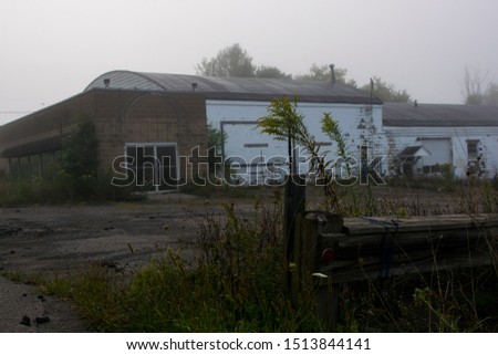 Nature reclaiming an abandoned building on a foggy morning in Upstate, NY.