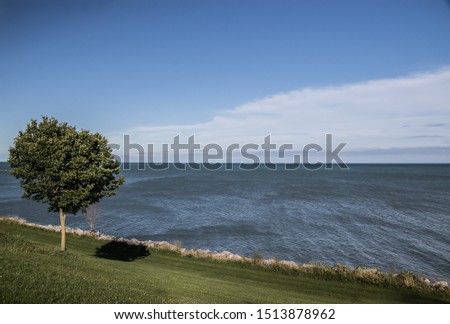 Gorgeous view of Lake Michigan on a bright sunny day in Wisconsin